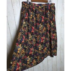 Vintage Floral Midi Skirt Size 1x Paisley Boho Cottagecore Academia Hippie